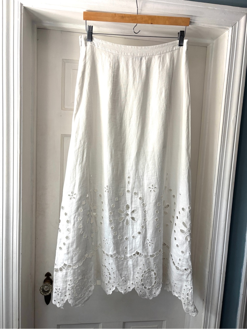 Madewell Eyelet Embroidered Maxi Skirt White Size 4 - Picture 9 of 14